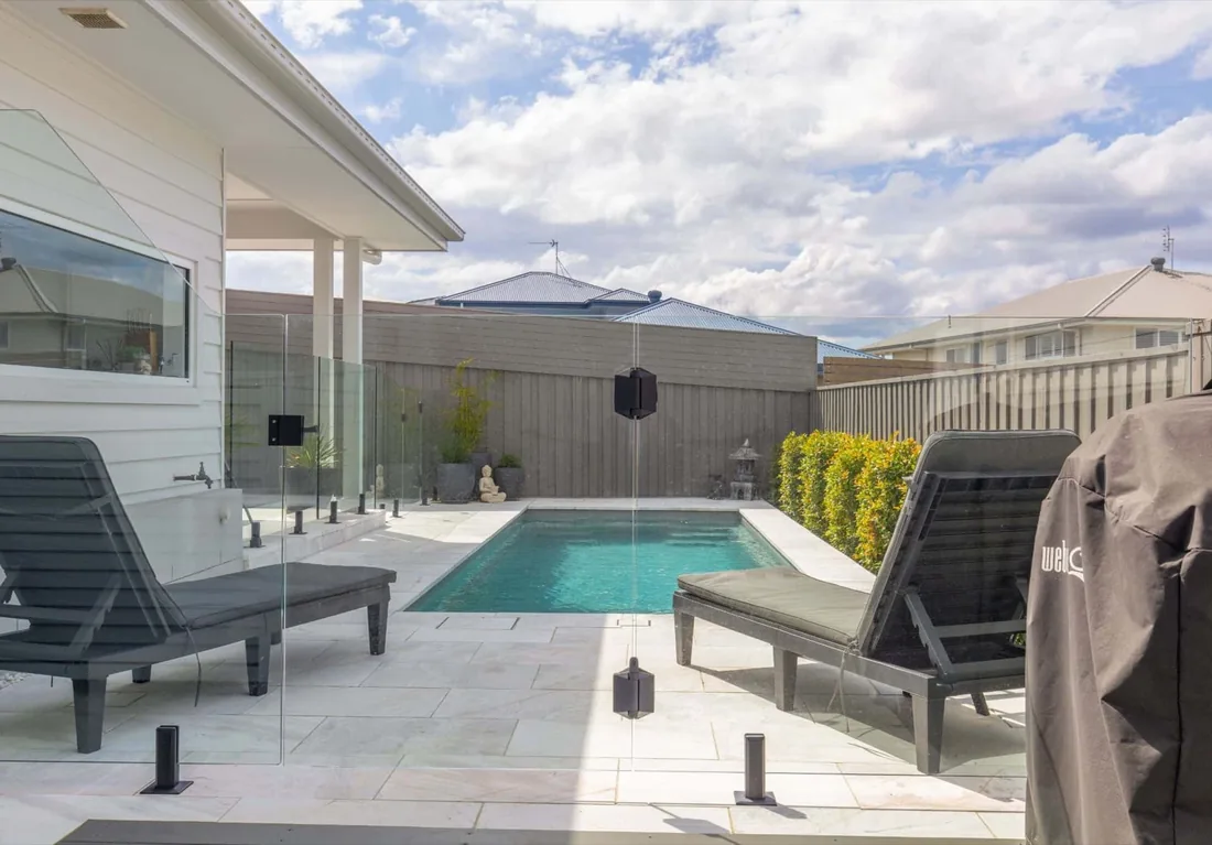 A Majestic 7 fibreglass pool in Grey Spice