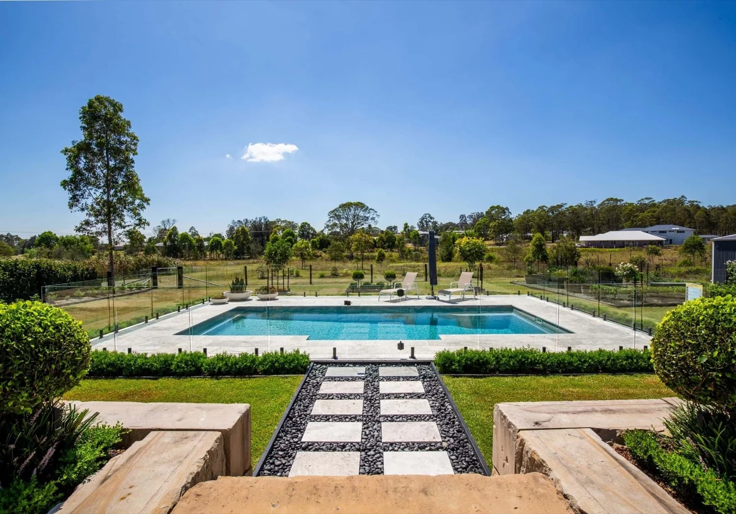 A Cosmo fibreglass pool in Grey Spice