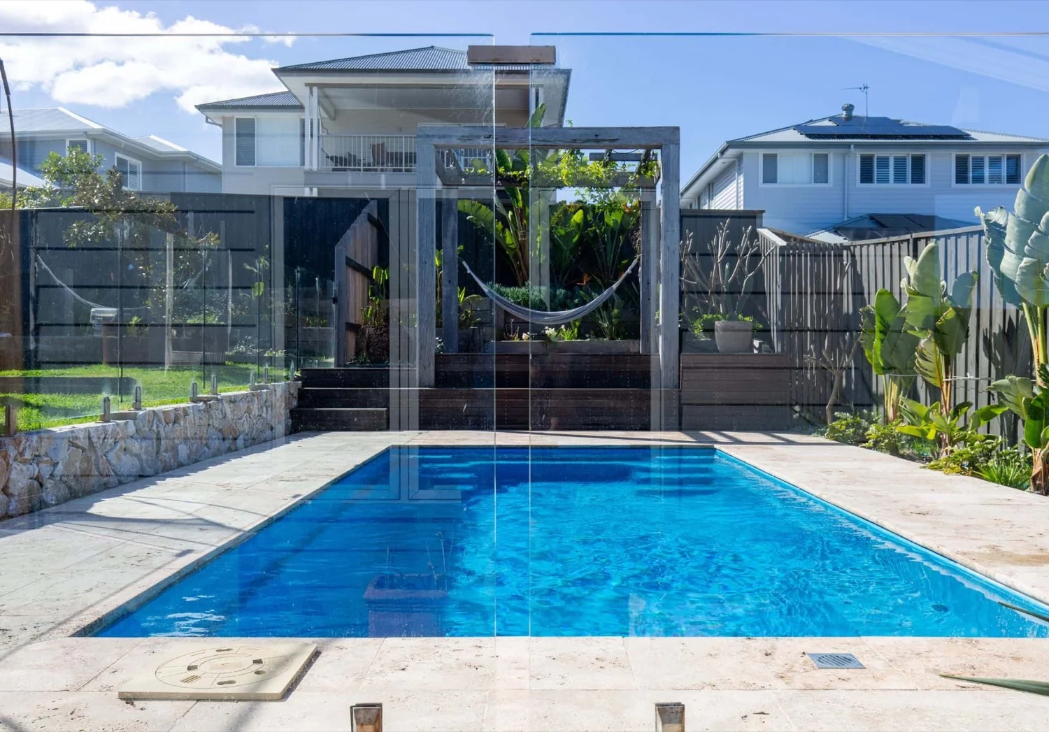A Nova fibreglass pool in Blue Spice
