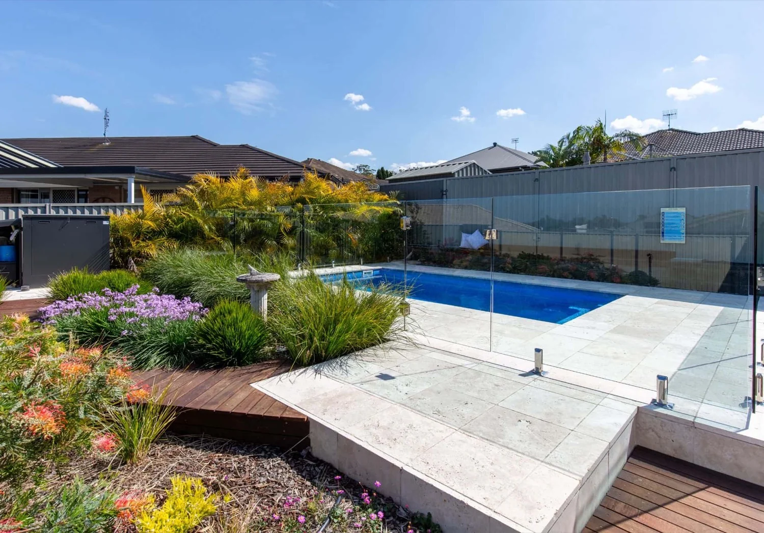 A Nova fibreglass pool in Crystal Sapphire
