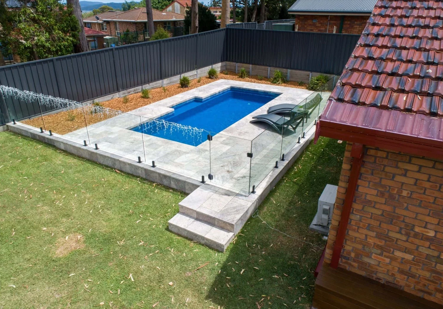 A Oasis fibreglass pool in Ocean Blue