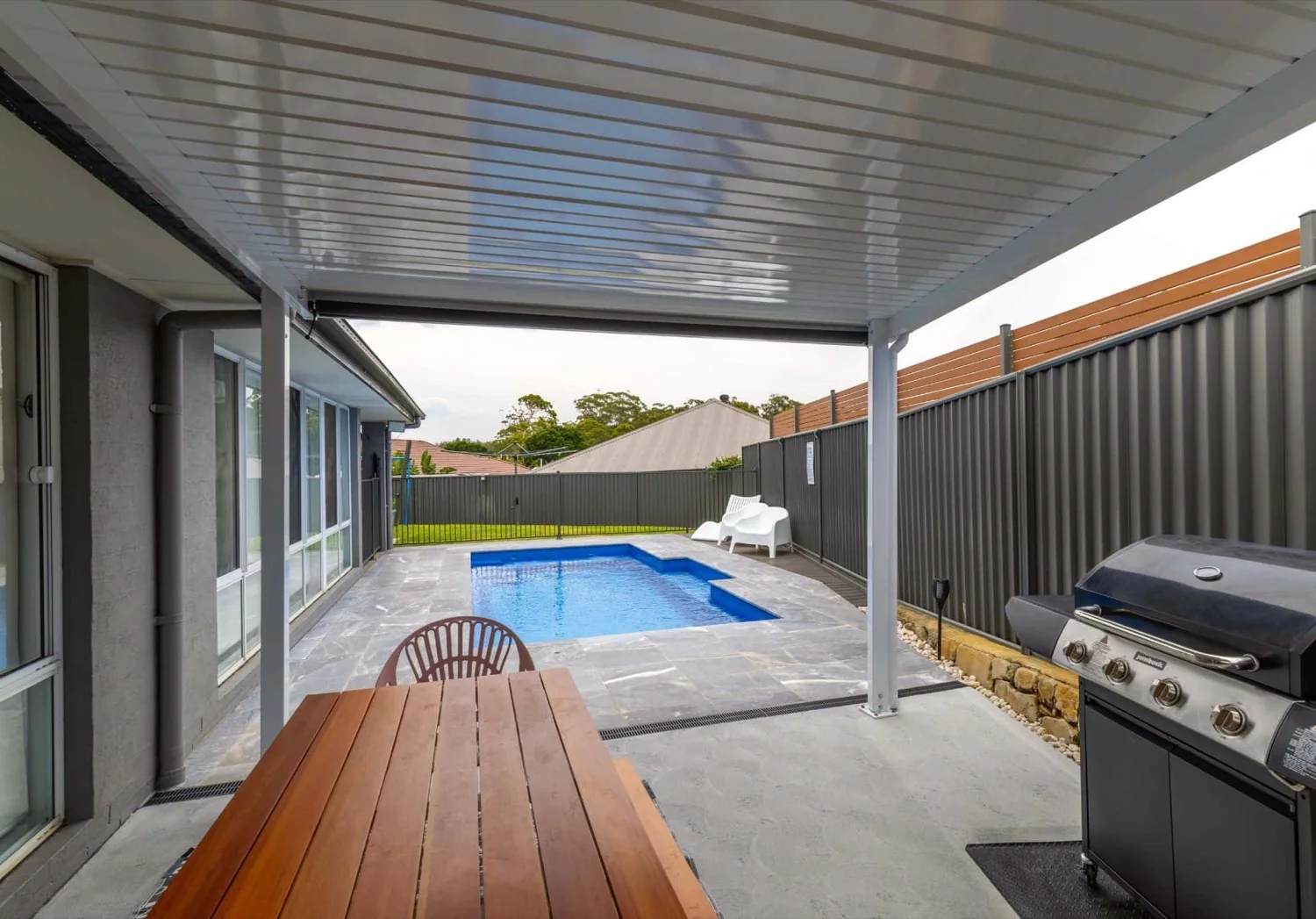 A Oasis fibreglass pool in Crystal Sapphire