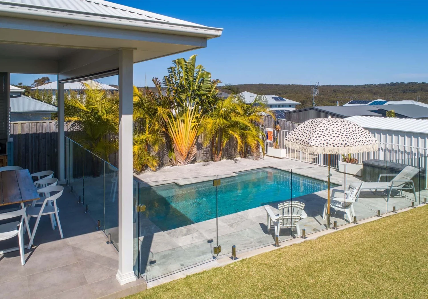 A Resort fibreglass pool in Grey Spice