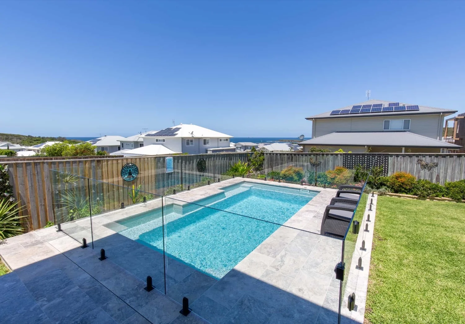 A Resort fibreglass pool in Quartz Grey