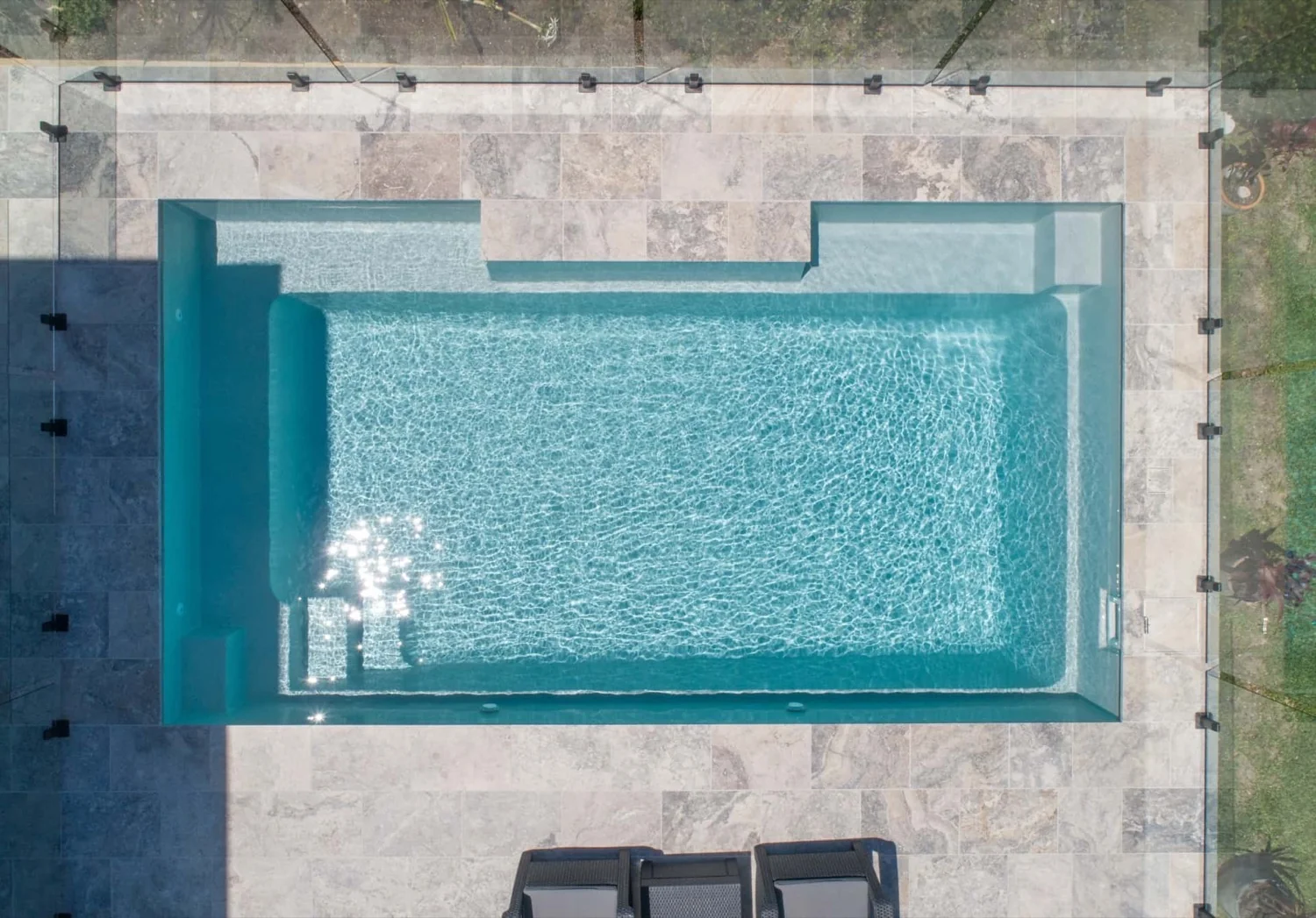 A Resort fibreglass pool in Quartz Grey